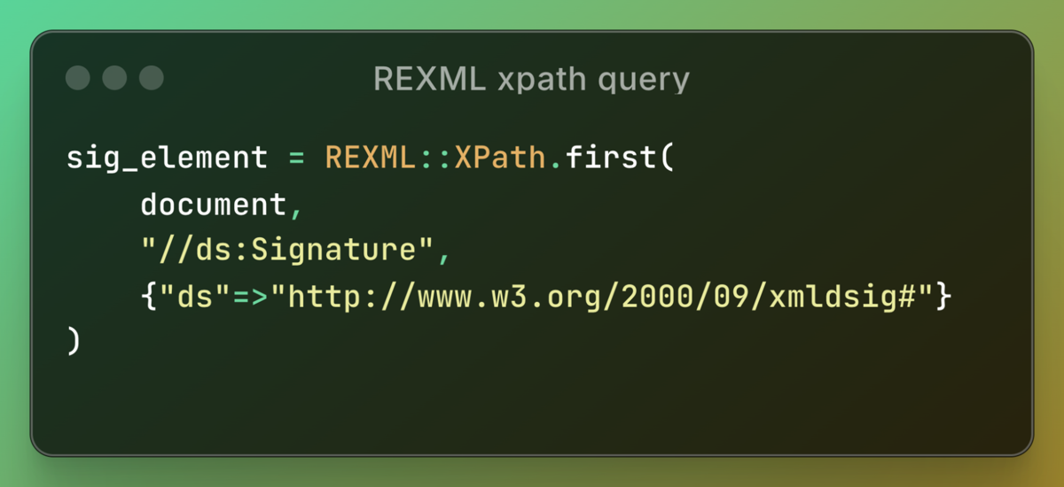 Showing the XPath query