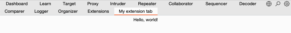 First extension add custom tab